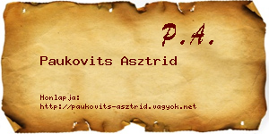 Paukovits Asztrid névjegykártya